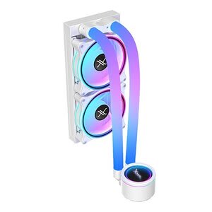Enfriamiento Liquido Xzeal 240mm Redondo Xz413 Para Cpu 2 Fan X120mm Mangueras Argb 3 Pines + Pwm 4 Pines + Seguro Para Intel/Amd Blanco - Image 3