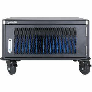 Gabinete De Carga Con 20 Contactos De Ca, Tomas Nema 5-15r Incorporadas En La Parte Posterior, Amplios Compartimentos Para Dispositivos De Hasta 15.6" , Con Cerradura, Protección Contra Sobrecarga, Negro, Guarda Y Carga Tus Dispositivos De Forma Segura - 4 Ruedas - Acero, Metálico, Plástico, Acero Laminado En Frío (crs), Plástico Abs - Negro - Para 20 Dispositivos - 39.6cm (15.6") Screen Supported - Image 3