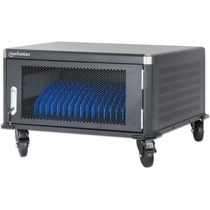 Gabinete De Carga Con 20 Contactos De Ca, Tomas Nema 5-15r Incorporadas En La Parte Posterior, Amplios Compartimentos Para Dispositivos De Hasta 15.6" , Con Cerradura, Protección Contra Sobrecarga, Negro, Guarda Y Carga Tus Dispositivos De Forma Segura - 4 Ruedas - Acero, Metálico, Plástico, Acero Laminado En Frío (crs), Plástico Abs - Negro - Para 20 Dispositivos - 39.6cm (15.6") Screen Supported - Image 4
