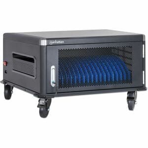 Gabinete De Carga Con 20 Contactos De Ca, Tomas Nema 5-15r Incorporadas En La Parte Posterior, Amplios Compartimentos Para Dispositivos De Hasta 15.6" , Con Cerradura, Protección Contra Sobrecarga, Negro, Guarda Y Carga Tus Dispositivos De Forma Segura - 4 Ruedas - Acero, Metálico, Plástico, Acero Laminado En Frío (crs), Plástico Abs - Negro - Para 20 Dispositivos - 39.6cm (15.6") Screen Supported - Image 7