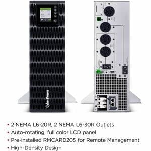 Ups En Línea De Doble Conversión Cyberpower Smart App Online Ol6krthdl - 6kva/6kw - 3u Rack/Torre - 4hora(s) Recarga - 3.10minuto(s) Stand-By - 120 V Ac, 230 V Ac Entrada - 200 V Ac, 208 V Ac, 220 V Ac, 230 V Ac, 240 V Ac Salida - 2 X Nema L6-20r, 2 X Nema L6-30r Receptacle(s) - Onda Sinusoidal - Puerto Serial - Usb - Lcd Pantalla