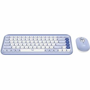 Teclado Y Ratón Logitech Pop Icon Combo - Qwerty - Español - Inalámbrico Bluetooth Teclado - Keyboard/Keypad Color: Blanco, Lila - Inalámbrico Bluetooth Mouse - óptico - 4000 Dpi - 2 Botón - Rueda De Desplazamiento - Pointing Device Color: Blanco, Lila - Easy Switch, Interuptor Encendido/Apagado, Pausa Tecla(s) De Acceso Rápido - Aa, Aaa - Compatible Con Portátil, Tableta Para Pc, Mac