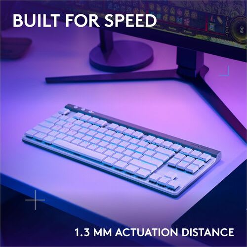 Logitech G G515 Lightspeed Tkl Teclado Gaming - Compacto - Con Cable/Inalámbrico Conectividad - Usb Tipo A Interfaz - Rgb Led - Blanco - Mecánico Llave De Contacto - Bluetooth - Windows 10, Mac Os X 12.0 Monterey, Chromeos, Android 4.3 Jelly Bean, Ios 10 - Computador - Pc, Mac