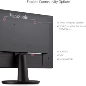 Viewsonic Monitor Full Hd 1080p De 22 Pulgadas Con Bisel Ultrafino Sincronizacion Adaptativa 75 Hz Entrada Hdmi Y Vga