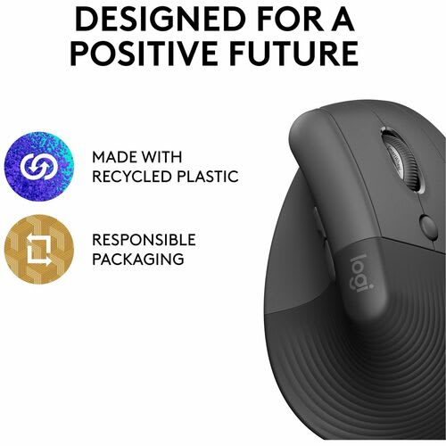 Mouse Logitech Lift - Bluetooth - Usb - óptico - 6 Botón(es) - Grafito - Inalámbrico - 4000 Dpi - Rueda De Desplazamiento - Peque?o/Mediano Tamaño De La Mano/Palma