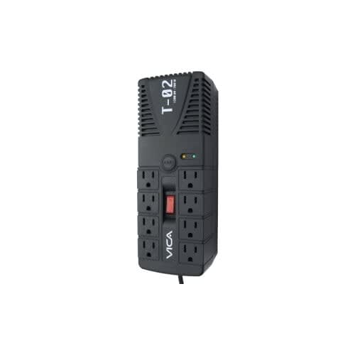 Vica Vica T-02 Regulador Electrónico De Voltaje, 1200va / 700w, 8 Tomas, Rj45, Rj11, Empotrable