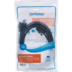 Manhattan Cable Para Monitor Svga - Cable For Monitor, Dispositivo De Vídeo, Computadora De Escritorio, Conmutador Kvm, Bifurcador - Extremo Prinicpal: 1 X 15-Pines Hd-15 - Macho - Extremo Secundario: 1 X 15-Pines Hd-15 - Macho - Cable Divisor - Apantallado - Níquel Conector Chapado - 28 Awg - Negro