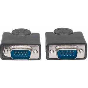 Manhattan Cable Para Monitor Svga - Cable For Monitor, Dispositivo De Vídeo, Computadora De Escritorio, Conmutador Kvm, Bifurcador - Extremo Prinicpal: 1 X 15-Pines Hd-15 - Macho - Extremo Secundario: 1 X 15-Pines Hd-15 - Macho - Cable Divisor - Apantallado - Níquel Conector Chapado - 28 Awg - Negro
