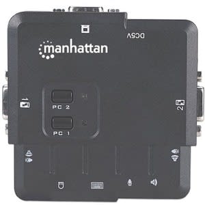 Manhattan Mux Kvm Desktop Usb 2:1 Con Cables+audio - 2 Computador(es) - 1 Usuarios Locales - 1600 X 900 - 4 X Usb - 3 X Vga