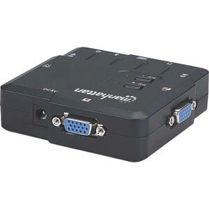 Manhattan Mux Kvm Desktop Usb 2:1 Con Cables+audio - 2 Computador(es) - 1 Usuarios Locales - 1600 X 900 - 4 X Usb - 3 X Vga
