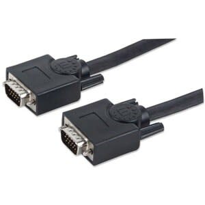 Manhattan Manhattan Cable Para Monitor Svga - Cable For Monitor - Extremo Prinicpal: 1 X 15-Pines Hd-15 - Macho - Extremo Secundario: 1 X 15-Pines Hd-15 - Macho - Admite Hasta1360 X 768 - Apantallado - Níquel, Níquel Conector Chapado - Blindaje - 28 Awg - Negro