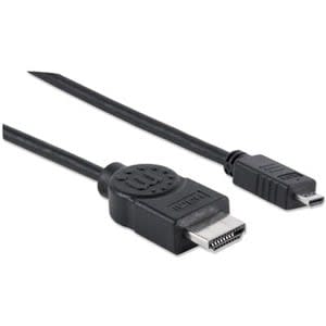 Manhattan Cable Hdmi 1.4 M-Micro 2m+ethernet - Cable For Dispositivo De Audio/Vídeo, Tv, Reproductor Blu-Ray, Consola De Juegos, Computadora De Escritorio, Pc - 10.2gbit/S - Admite Hasta3840 X 2160 - Apantallado - Níquel, Oro Contacto Chapado - Malla - 34 Awg - Negro - Image 4