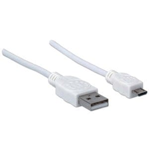 Cable Para Dispositivos Usb Micro-B De Alta Velocidad - Cable Usb V2 A-Micro B, Bolsa Pvc 1.8m Blanco