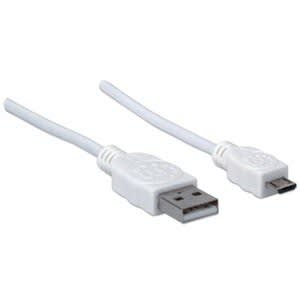 Cable Para Dispositivos Usb Micro-B De Alta Velocidad - Cable Usb V2 A-Micro B, Bolsa Pvc 1.0m Blanco - Image 2
