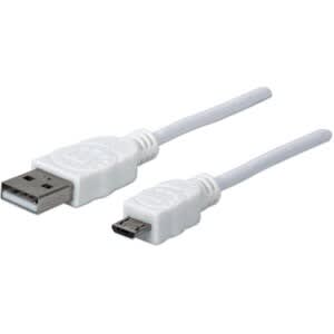 Cable Para Dispositivos Usb Micro-B De Alta Velocidad - Cable Usb V2 A-Micro B, Bolsa Pvc 1.0m Blanco - Image 4