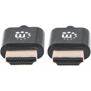 Manhattan Cable Hdmi 2.0 Ultradelgado M-M 1.8m Bl - Cable For Reproductor Blu-Ray, Consola De Juegos, Receptor Estéreo, Pc, Dispositivo De Audio/Vídeo, Tv - 18gbit/S - Admite Hasta3840 X 2160 - Apantallado - Oro Contacto Chapado - 34 Awg - Negro - Image 3
