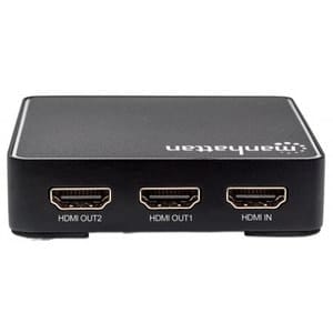 Manhattan Video Splitter Hdmi, 1 In:2 Out - 4096 X 2160 - 300mhz Ancho De Banda De Vídeo Máximo - 1 X Entrada Hdmi - 2 X Salida Hdmi - Oro Cromado - Image 4