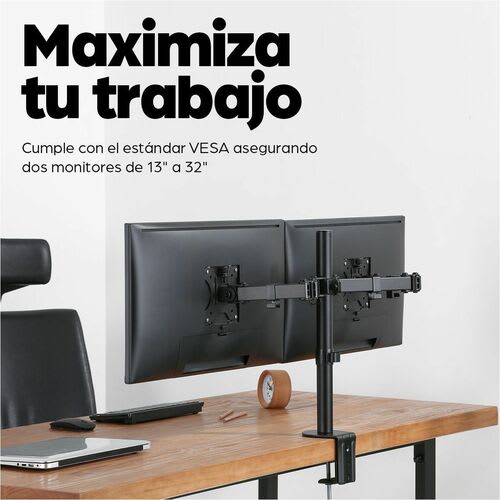 Manhattan Soporte Monitor P/2 Monitor 13 A 32" Escritorio - 2 Pantalla(s) Admitidas - 33cm A 81.3cm (32") Para Pantalla Plana - 16kg Capacidad De Carga - 75 X 75, 100 X 100 - Image 6