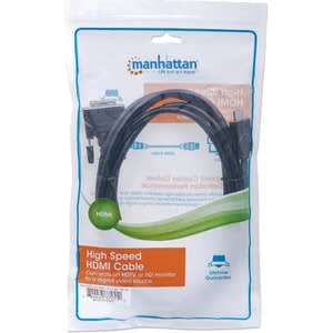 Manhattan Cable Hdmi - Dvi-D M-M 3.0m - Cable For Dispositivo De Vídeo, Tv, Plasma, Receptor Satélite, Tv Lcd, Reproductor Dvd, Proyector - Admite Hasta1920 X 1080 - Apantallado - Oro Conector Chapado - 28 Awg - Negro - Image 3