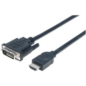 Manhattan Cable Hdmi - Dvi-D M-M 3.0m - Cable For Dispositivo De Vídeo, Tv, Plasma, Receptor Satélite, Tv Lcd, Reproductor Dvd, Proyector - Admite Hasta1920 X 1080 - Apantallado - Oro Conector Chapado - 28 Awg - Negro - Image 5