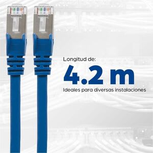 Manhattan 741507 4.27m Categoría 6a Cable De Red - Cable For Dispositivo De Red, Módem, Router - 10gbit/S - Cable De Conexión - Apantallado - Oro Contacto Chapado - 26 Awg - Azul - Image 5