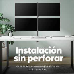 Manhattan Soporte Monitor P/4 Monitor 13 A 32" Escritorio - Altura Ajustable - 4 Pantalla(s) Admitidas - 33cm A 81.3cm (32") Para Pantalla Plana - 32kg Capacidad De Carga - 75 X 75 - Compatible Con Montura Vesa - Metal Fundido, Acero - Image 6