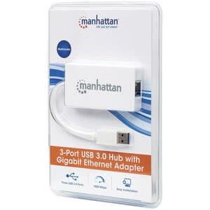 Manhattan 507578 Hub Combo Usb/Ethernet - Usb 3.0 Typo A - Externo - Manhattan Hub De 3 Puertos Usb 3. Con Adaptador Gigabit Ethernet - Image 4