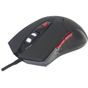 Manhattan Mouse Optico Gaming Usb 6 Botones Negro C/Luz - Cable - 2400 Dpi - Rueda De Desplazamiento - Simétrico - Image 4