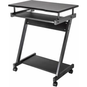 Escritorio Compacto Negro Con Ruedas Y Ban - Rectángulo Superior - 590mm Largo De Sobremesa X 370mm Ancho De Sobremesa X 15mm Espesor De La Superficie De La Mesa - 730mm Altura - Necesita Montaje - Recubierto De Pvc, Negro - Aglomerado, Tablero Aglomerado - Tablero Aglomerado Top Material - Image 5