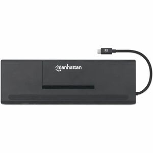 Manhattan Docking Usb-C 11 Ptos, Hdmi/Dp/Vga, Usb-C Pd/2xusbv3.2/Usbv2.0, Red/Audio/Sd/Micro Sd - 3 Displays Supported - Svga, Xga, 4k Uhd, Full Hd, Wuxga, Hd - 640 X 480, 800 X 600, 1024 X 768, 3840 X 2160, 1920 X 1080, 1920 X 1200, 1280 X 720 - 5 X Puertos Usb - 1 X Usb 2.0 - 3 X Usb Type-A Ports - Usb Tipo-A - 2 X Usb Type-C Ports - Usb Tipo-C - 1 X Rj-45 Ports - Red (rj-45) - 1 X Hdmi Ports - Hdmi - Vga - 1 X Displayports - Displayport - Cableado - Gigabit Ethernet - Windows 7, Windows