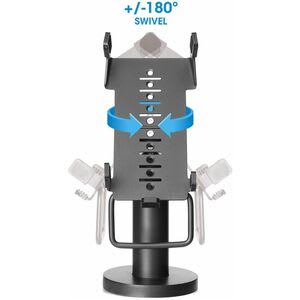 Manhattan Soporte Terminal Punto De Venta Verifone V - Encimera, Independiente - Aluminio, Acero, Plástico - Negro - Para Terminal Punto De Venta, Lector De Tarjetas - Rotación De 360°, Seguro, Antirrobo, Inclinable, Manejar, Duradero, Gestión De Cableado, Almohadilla Antideslizamiento, Antideslizante, Resistencia A Arañazos, Ventilado/A, ...