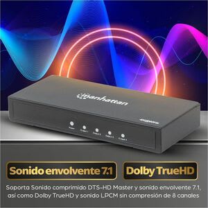 Manhattan Bifurcador De Señal - Metálico - 4096 X 2160 - 600mhz Ancho De Banda De Vídeo Máximo - 10m Distancia Máxima De Funcionamiento - 1 X Entrada Hdmi - 4 X Salida Hdmi - Oro Cromado - Image 6
