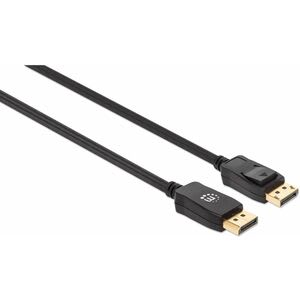 Manhattan Cable Displayport V1.4 M-M 1.0m Negro 8k60hz - Cable For Dispositivo De Audio/Vídeo, Monitor - 32.4gbit/S - Admite Hasta7680 X 4320 - Apantallado - Oro Contacto Chapado - 30 Awg - Negro
