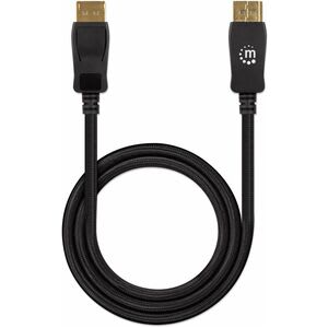 Manhattan Cable Displayport V1.4 M-M 3.0m Negro 8k60hz - Cable For Dispositivo De Audio/Vídeo - 32.4gbit/S - Admite Hasta7680 X 4320 - Apantallado - Oro Contacto Chapado - 28 Awg - Negro