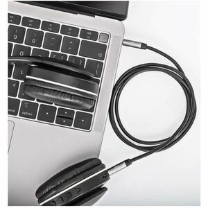 Cable Audio Estereo 3.5mm M-M 1.0m Negro/A - Cable For Dispositivo De Audio, Auricular, Altavoz, Smartphone, Portátil, Tableta, Ipod, Reproductor Mp3, Amplificador, Teléfono, ... - Oro Conector Chapado - Oro Contacto Chapado - 28 Awg - Negro/Plata