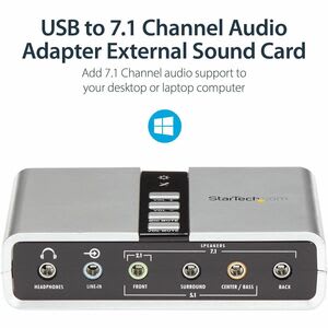 Startech.com Tarjeta De Sonido 7.1 Usb Externa Adaptador Conversor Puerto Spdif Audio Digital óptico - C-Media - Usb 2.0 - 48khz Velocidad De Muestreo Máxima En Lectura - Usb - 1 X Número De Salidas De Línea Audio