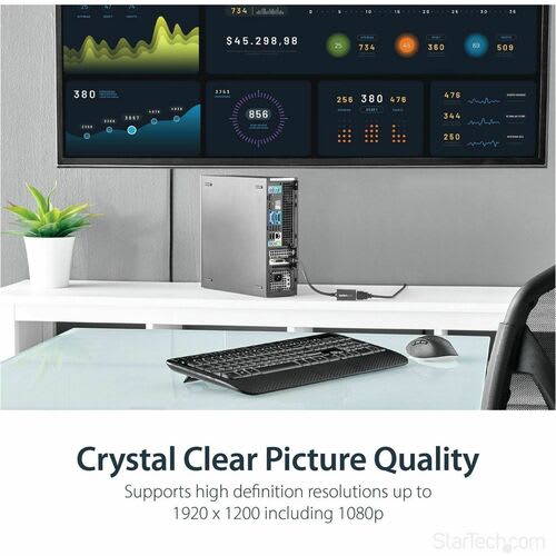 Startech.com Adaptador Convertidor De Video Activo Displayport? A Vga - 1920x1200 - Negro