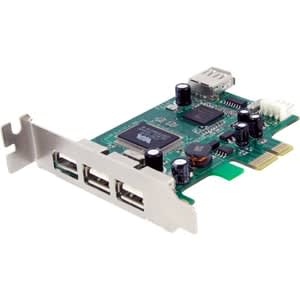 Startech.com Adaptador Tarjeta Pci Express Perfil Bajo Usb 2.0 Alta Velocidad - 3 Externos Y 1 Interno - 4 Total Usb Port(s) - 4 Usb 2.0 Port(s) - Pc, Mac