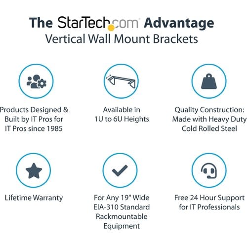 Startech.com Soporte De Acero Para Rack De Montaje Vertical En Pared Para Servidores 1u 19 Pulgadas - Image 7