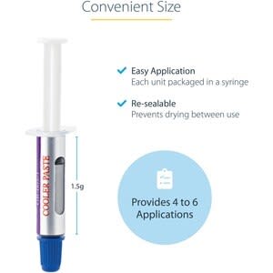Startech.com Tubo 1.5g De Pasta Térmica De óxido De Metal Para Cpu Disipador - 1.93w/M?k -30°c A 180°c Temperatura - Plata, Compuesto De Carbono, Compuesto De óxido De Metal, Compuesto De Silicona