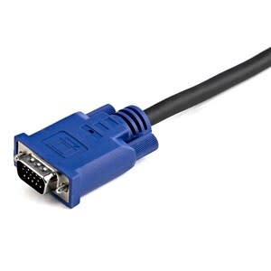 StarTech.com Startech.com Cable Kvm De 3m Ultra Delgado 2-En-1 Vga Usb - Hd15 Macho A Macho - Cable For Conmutador Kvm - Negro