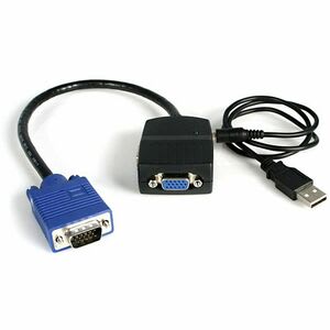 Startech.com Mini Duplicador Divisor De Video Vga De 2 Puertos Compacto -Cable 2 Salidas - 2048 X 1536 - 300mhz Ancho De Banda De Vídeo Máximo - 60m Distancia Máxima De Funcionamiento - Usb - Entrada De Vga - Salida De Vga