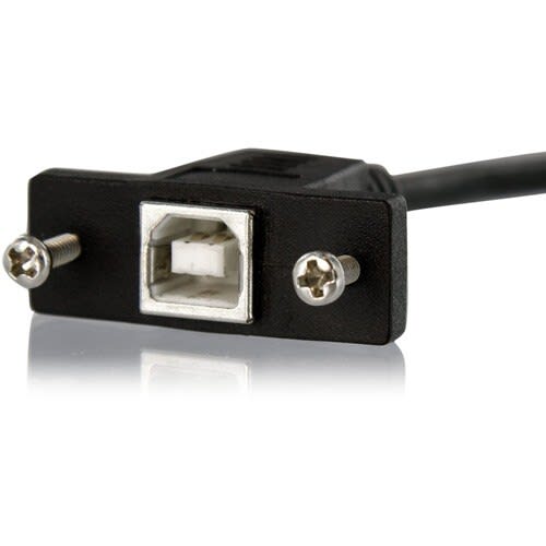 Startech.com Cable Usb De Montaje En Panel Usb B A Usb B De 30cm - Hembra A Macho - Apantallado - Negro
