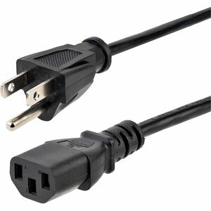Startech.com Cable De 1m (3 Pies) De Alimentación De Servicio Pesado, Cable De Corriente Nema 5-15p A C13, 15a 125v, 14awg, Ul - Para Unidad De Distribución Eléctrica, Computadora De Escritorio, Servidor, Monitor, Impresora - Nema 5-15p / Iec 60320 C13 - 125 V Ac / 15a - Negro - 1 Solamente