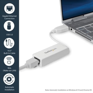 Startech.com Adaptador Tarjeta De Red Externa Nic Usb 3.0 A Ethernet Gigabit De 1 Puerto - Rj45 - 1x Usba - 10/100/1000 - Lan - Blanco - Usb 3.0 Typo A - 1 Puerto(s) - 1 - Par Trenzado - Image 8