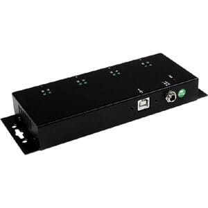 Startech.com Hub Concentrador Adaptador Usb A Serial Rs232 Db9 4 Puertos - Riel Din Industrial Montaje En Pared - Usb - Pc, Mac, Linux - 4 X Número De Puertos Serie Externos - 1 X Número De Puertos Usb
