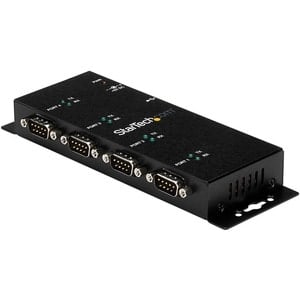 Startech.com Hub Concentrador Adaptador Usb A Serial Rs232 Db9 4 Puertos - Riel Din Industrial Montaje En Pared - Usb - Pc, Mac, Linux - 4 X Número De Puertos Serie Externos - 1 X Número De Puertos Usb