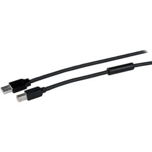 Startech.com Cable 15m Usb B Macho A Usb A Macho Activo Amplificado Usb 2.0 - Impresora - Cable For Portátil, Disco Duro, Teclado/Mouse, Impresora, Mac, Módem, Dispositivo Periférico, Pc, Servidor - 480mbit/S - Apantallado - 24 Awg - Negro