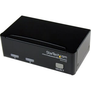 Startech.com Juego Conmutador Kvm De 2 Puertos Vga Con Cables - Kit Switch Kvm Profesional Hd15 - 2 Computador(es) - 1 Usuarios Locales - Vga, Svga - 1920 X 1440 - De Escritorio