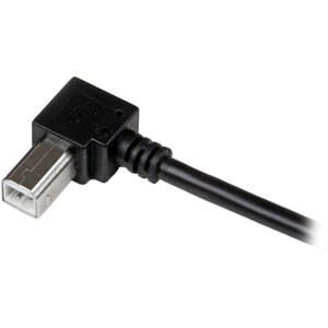 Startech.com Cable Adaptador Usb De 1m Para Impresora Acodado - 1x Usb A Macho - 1x Usb B Macho En ángulo Derecho - Cable For Impresora, Escáner, Disco Duro Externo - 480mbit/S - Apantallado - 24/28 Awg - Negro